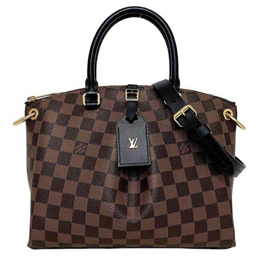 Odeon PM Damier Ebene Handbag Shoulder Bag Tote 2way Bag Brown Black